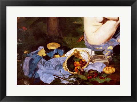 Framed Dejeuner sur l&#39;Herbe, 1863, (fruit basket detail) Print