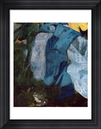 Framed Dejeuner sur l&#39;Herbe, 1863 (blue cloth detail) Print