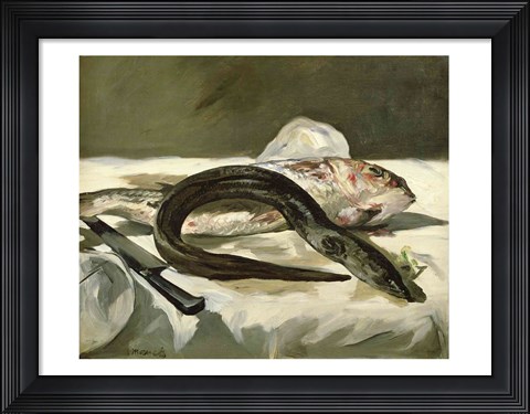 Framed Eel and Red Mullet, 1864 Print