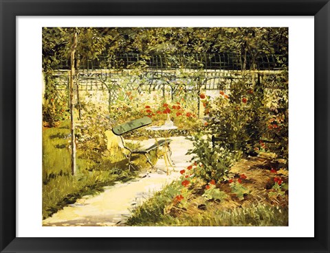 Framed Bench, The Garden at Versailles Print