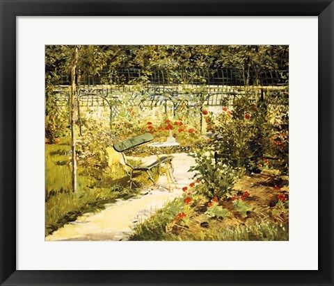 Framed Bench, The Garden at Versailles Print