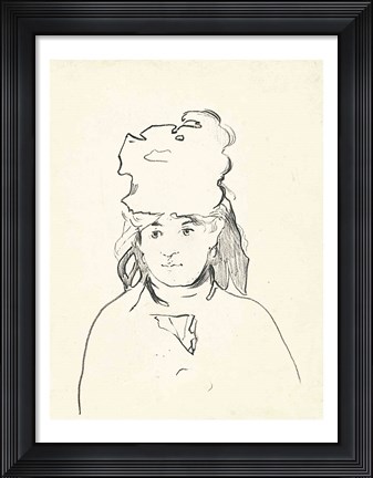 Framed Berthe Morisot in silhouette Print