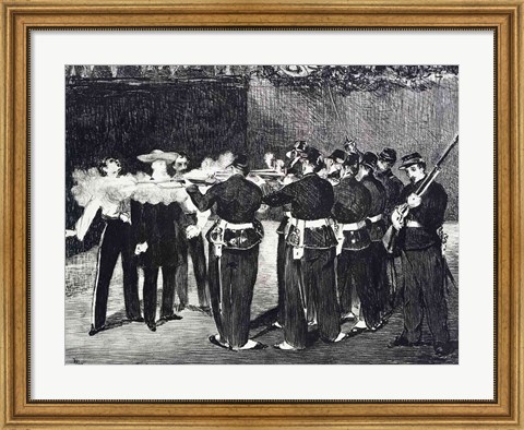 Framed Execution of Maximilian, 1868 Print