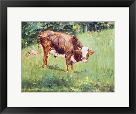Framed Young Bull in a Meadow, 1881 Print
