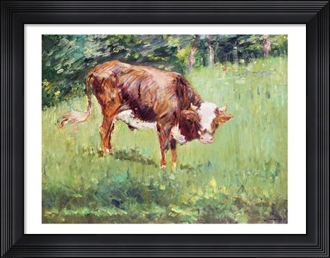 Framed Young Bull in a Meadow, 1881 Print
