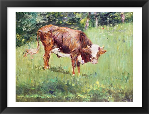 Framed Young Bull in a Meadow, 1881 Print