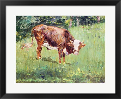 Framed Young Bull in a Meadow, 1881 Print