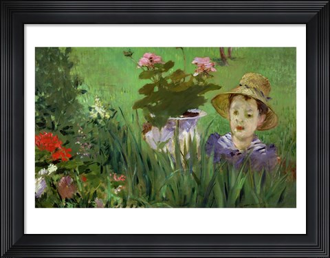 Framed Child in the Flowers Print