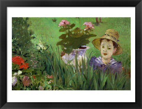 Framed Child in the Flowers Print