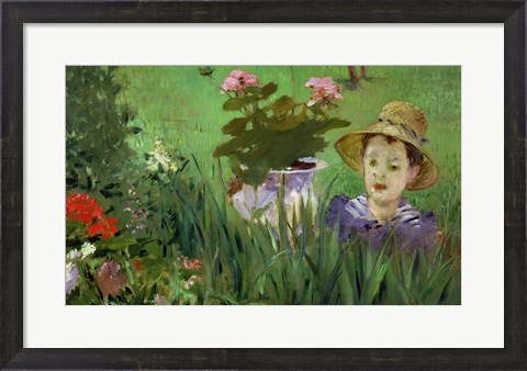 Framed Child in the Flowers Print