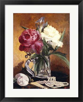 Framed Peonies, 1862 Print