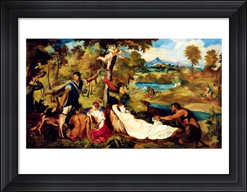 Framed Jupiter and Antiope, 1856 Print