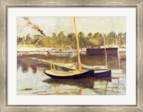 Framed Study of a boat at Argenteuil, 1874 Print