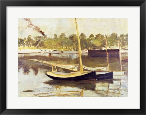 Framed Study of a boat at Argenteuil, 1874 Print