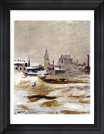 Framed Effect of Snow at Petit-Montrouge, 1870 Print