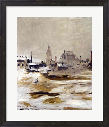 Framed Effect of Snow at Petit-Montrouge, 1870 Print