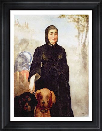 Framed Woman With Dogs, 1858 Print