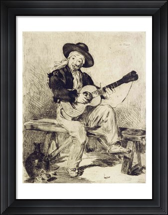 Framed Guitarist Print