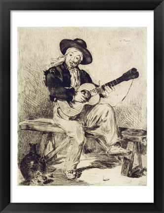 Framed Guitarist Print