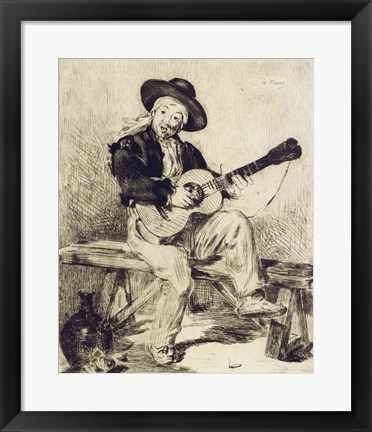 Framed Guitarist Print