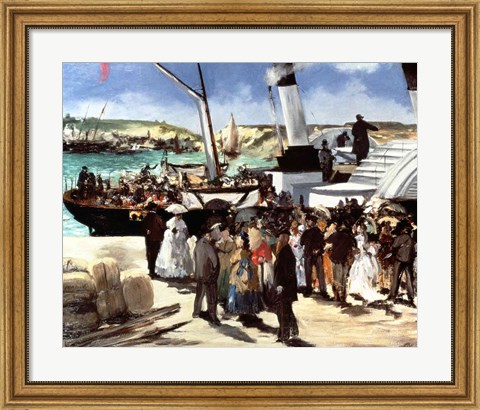 Framed Departure of the Folkestone Ferry from Boulogne, 1869 Print