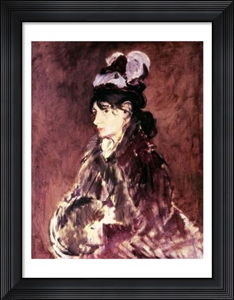 Framed Portrait of Berthe Morisot - side view Print
