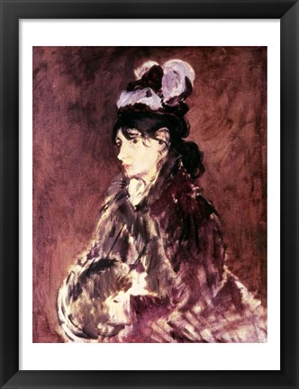 Framed Portrait of Berthe Morisot - side view Print