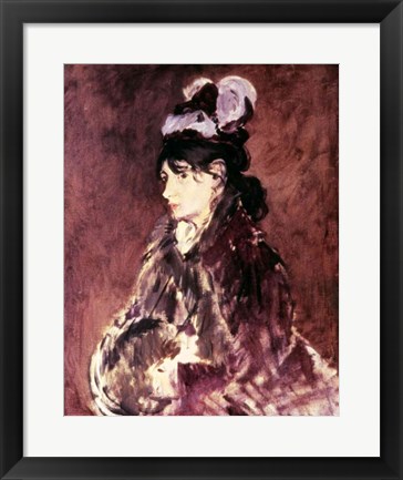 Framed Portrait of Berthe Morisot - side view Print