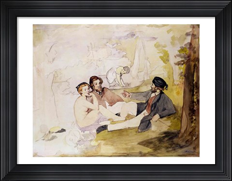 Framed Study for &#39;Dejeuner sur L&#39;Herbe Print