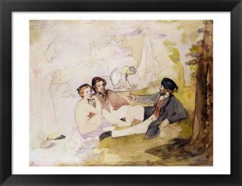 Framed Study for &#39;Dejeuner sur L&#39;Herbe Print