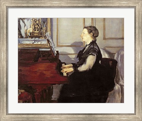 Framed Madame Manet at the Piano, 1868 Print