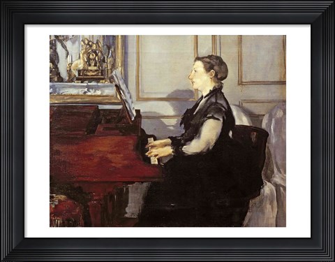 Framed Madame Manet at the Piano, 1868 Print