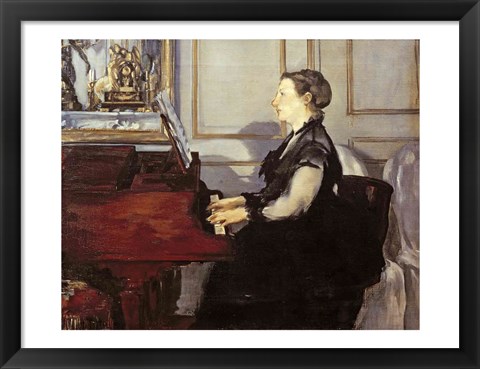 Framed Madame Manet at the Piano, 1868 Print