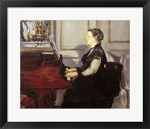 Framed Madame Manet at the Piano, 1868 Print