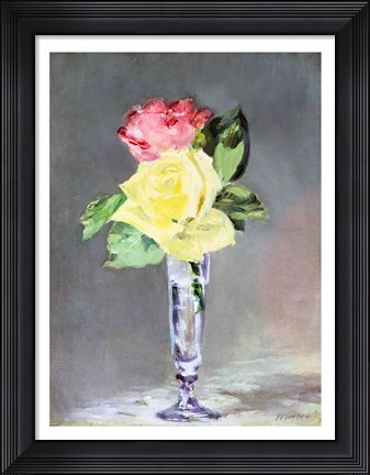 Framed Roses in a Champagne Glass, c.1882 Print