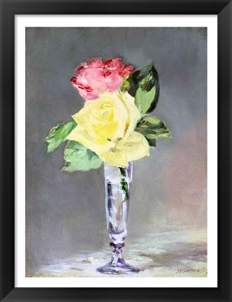 Framed Roses in a Champagne Glass, c.1882 Print