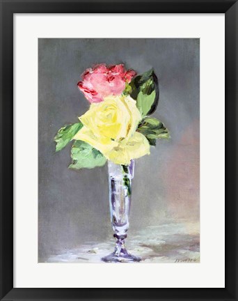 Framed Roses in a Champagne Glass, c.1882 Print