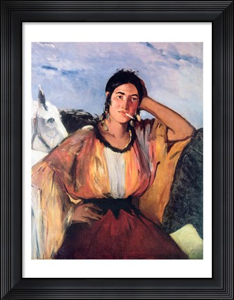 Framed Gypsy with a Cigarette Print