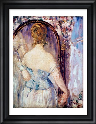 Framed Woman Before a Mirror Print