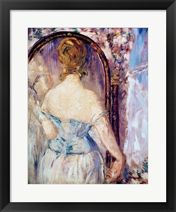 Framed Woman Before a Mirror Print