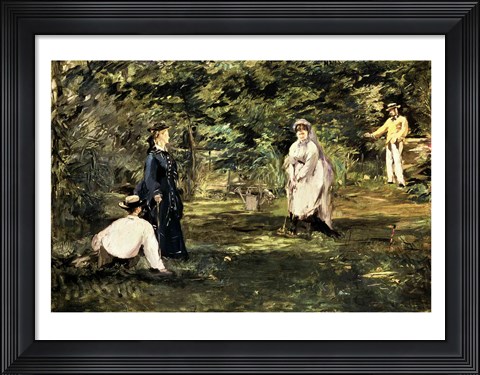 Framed Game of Croquet, 1873 Print