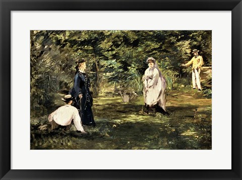 Framed Game of Croquet, 1873 Print