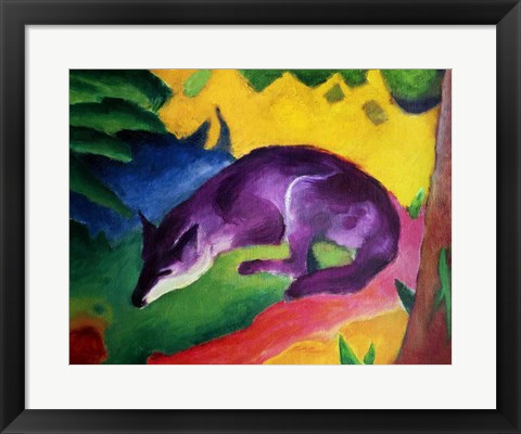 Framed Blue Fox, 1911 Print