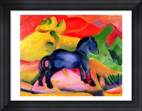 Framed Little Blue Horse, 1912 Print