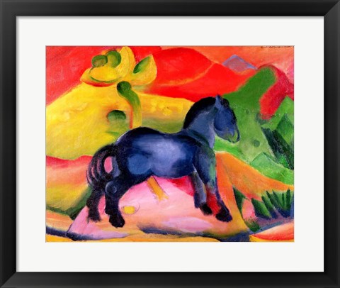 Framed Little Blue Horse, 1912 Print