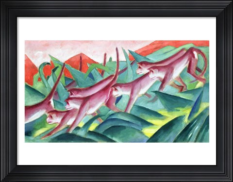 Framed Monkey Frieze, 1911 Print