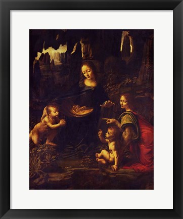 Framed Madonna of the Rocks, c.1478 Print