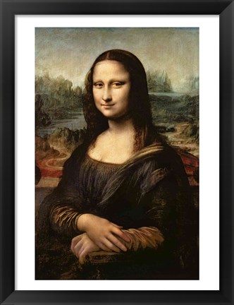 Framed Mona Lisa, c.1503-6 Print