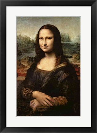 Framed Mona Lisa, c.1503-6 Print