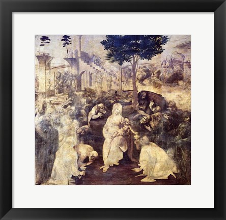 Framed Adoration of the Magi, 1481-2 Print